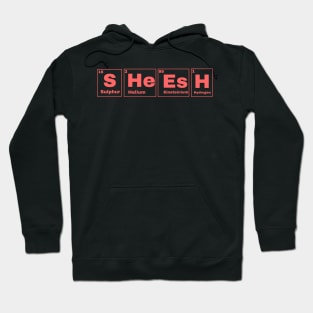 Sheesh Text Periodic Table Slogan Red Hoodie